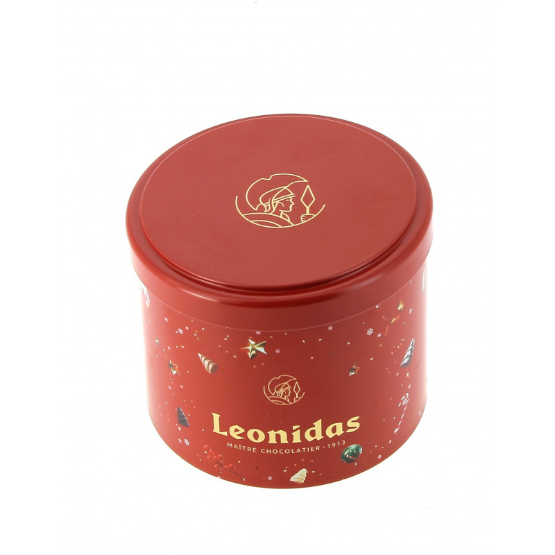 Cylindre de Noël garni de 200 g de chocolats Leonidas