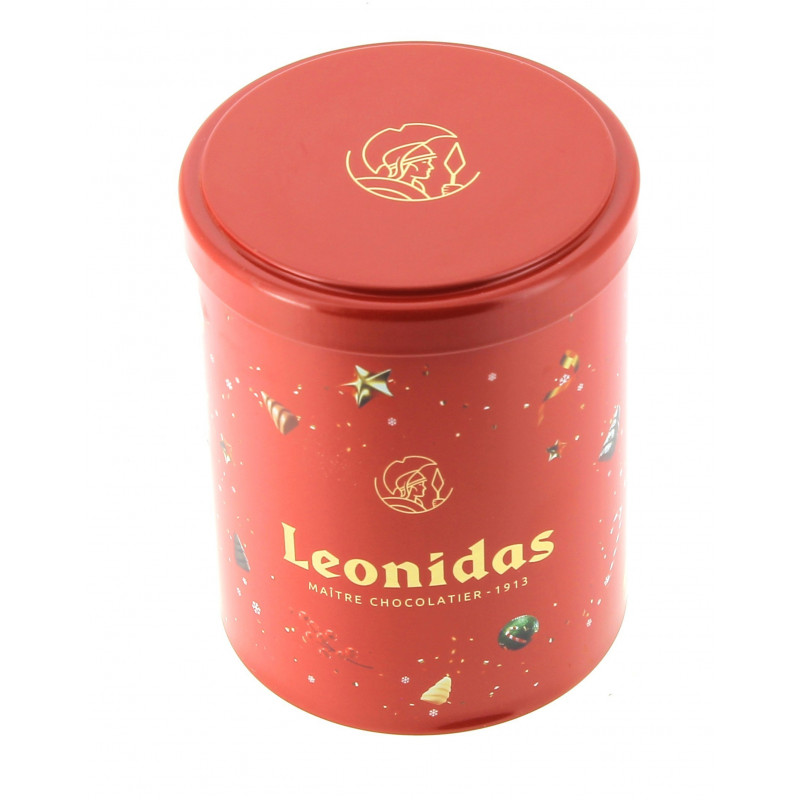 Cylindre de Noël garni de 420 g de chocolats Leonidas