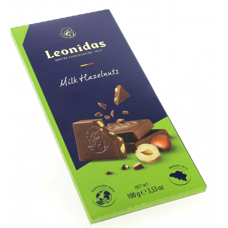 Tablette 100 g chocolat Leonidas au lait praliné